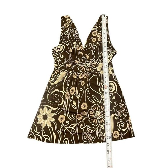 Vtg Body Central Y2K Sleeveless VNeck Babydoll Empire Waist Tank Top Brown XS - Picture 5 of 6